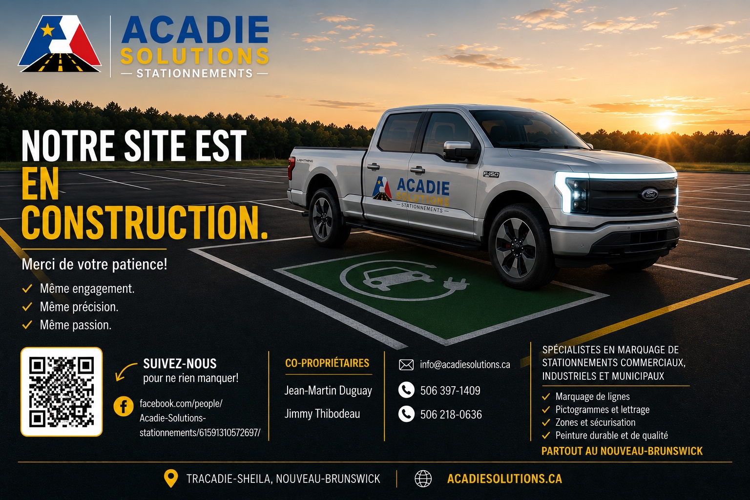 Acadie Solutions Stationnements — notre site est en construction